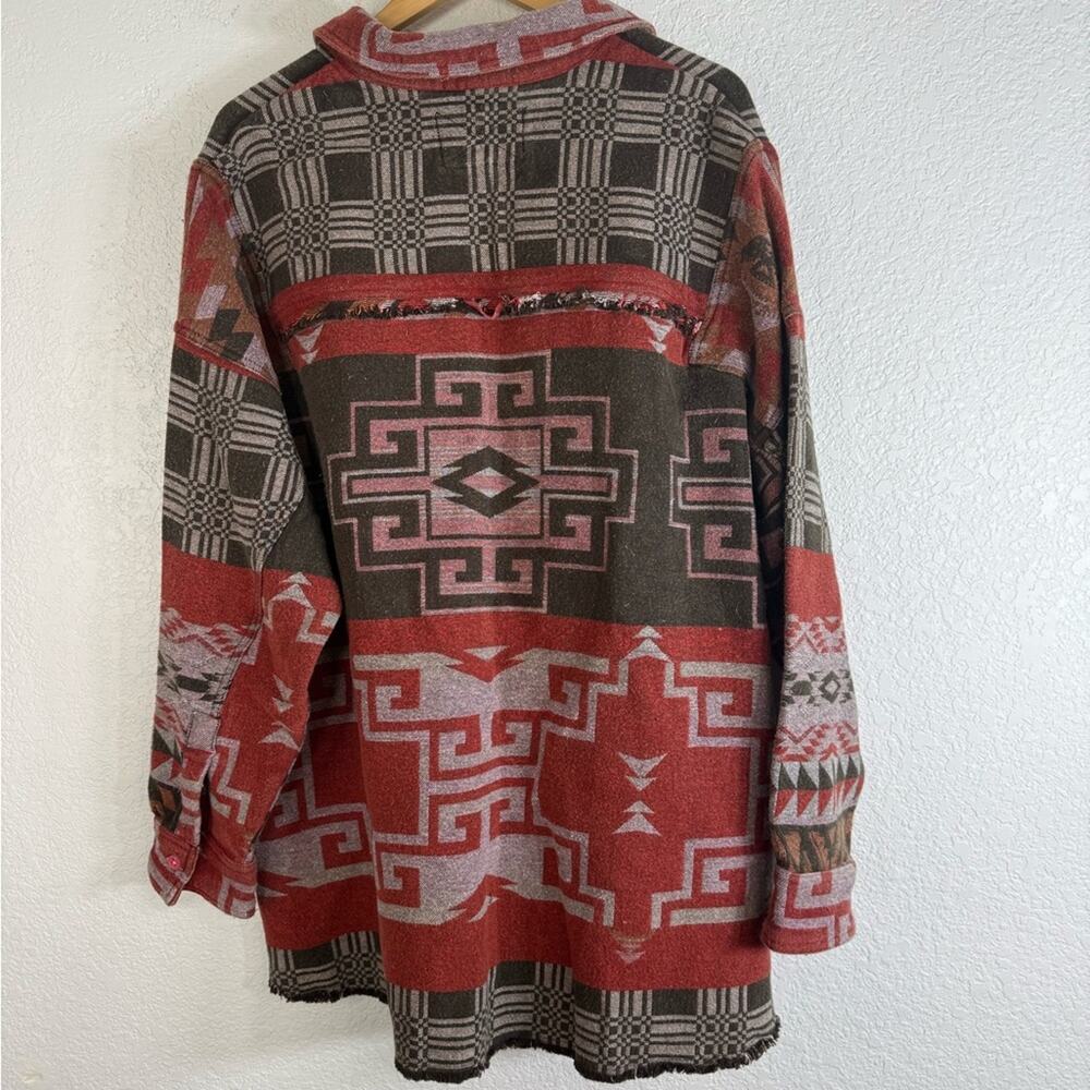 NWT Free People We The Free Arizona Sky Pullover in Crimson Aztec Large Boho - Picture 6 of 12